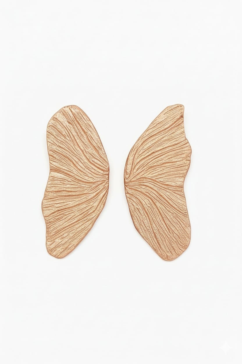 Brinco asa em banho de ouro rosé 18k