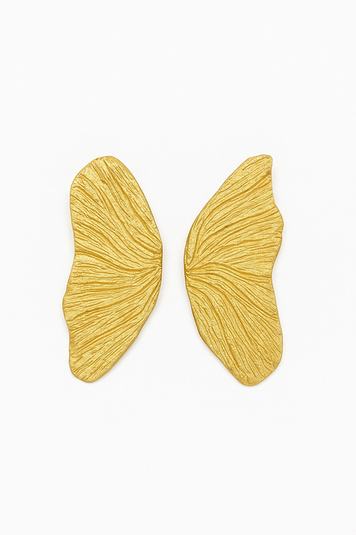 Brinco asa banho de ouro 18k com base em prata 925